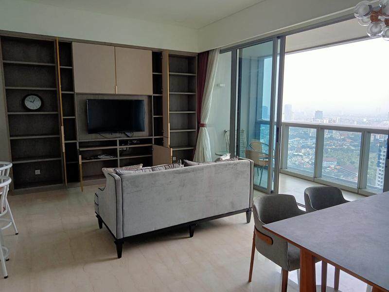 Jakarta apartment living room with city view